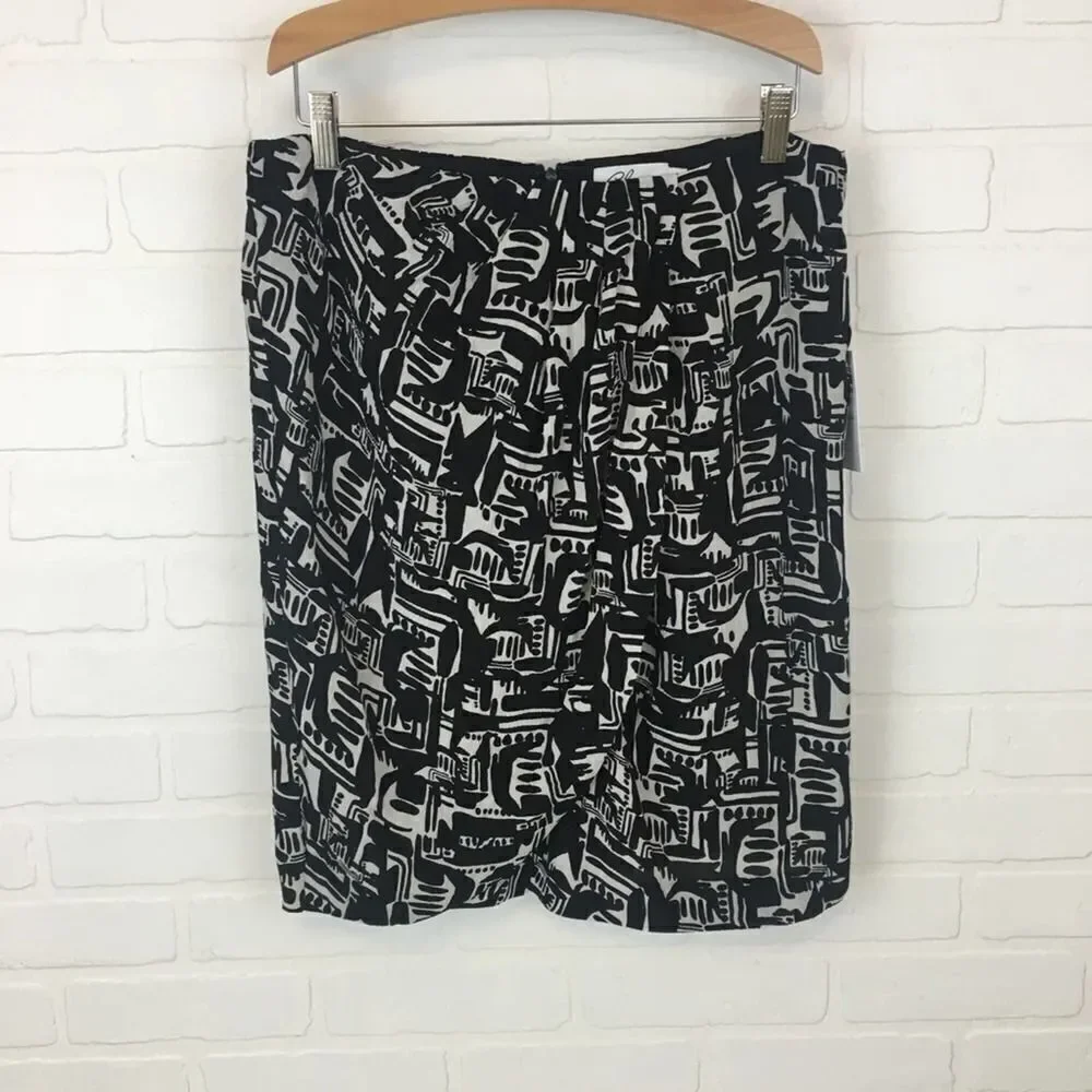 Chaus Wrap Style Black & White Skirt